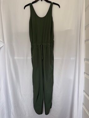 Patagonia Olive Utility Drawstring Jumpsuit